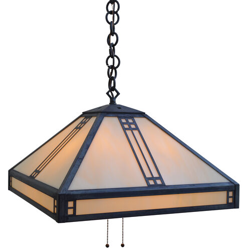 Prairie 4 Light 18.12 inch Verdigris Patina Pendant Ceiling Light in White Opalescent