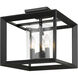 Smyth 3 Light 12 inch Gunmetal Bronze Semi-Flush Mount Ceiling Light in Clear Glass, Low Profile