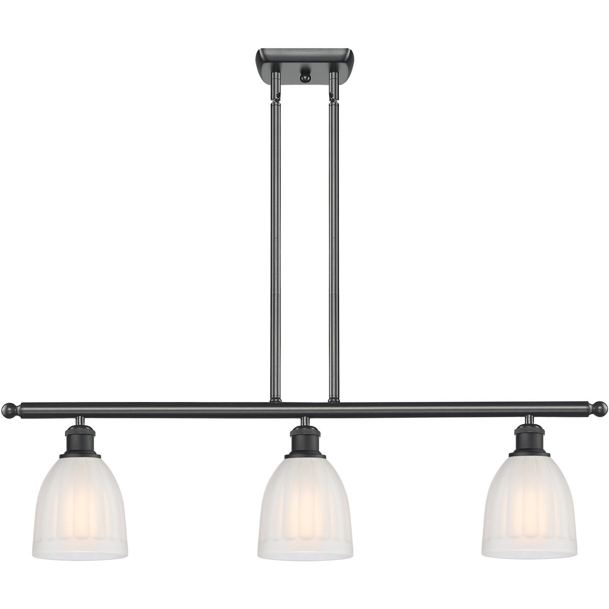 Ballston Brookfield LED 36 inch Matte Black Island Light Ceiling Light in White Glass, Ballston