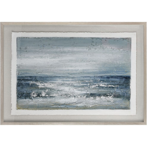 Paralia Blue and White with Clear Framed Wall Art