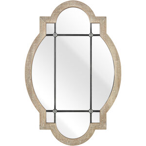 Odette 32 X 21 inch Wood Tone with Black and Clear Wall Mirror
