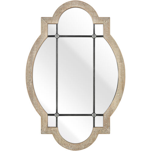 Odette 31.5 X 21 inch Wood Tone with Black and Clear Wall Mirror