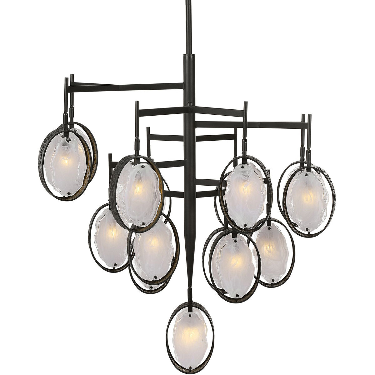 Maxin 15 Light 36.25 inch Dark Hammered Bronze with Golden Interior Chandelier Ceiling Light, Large