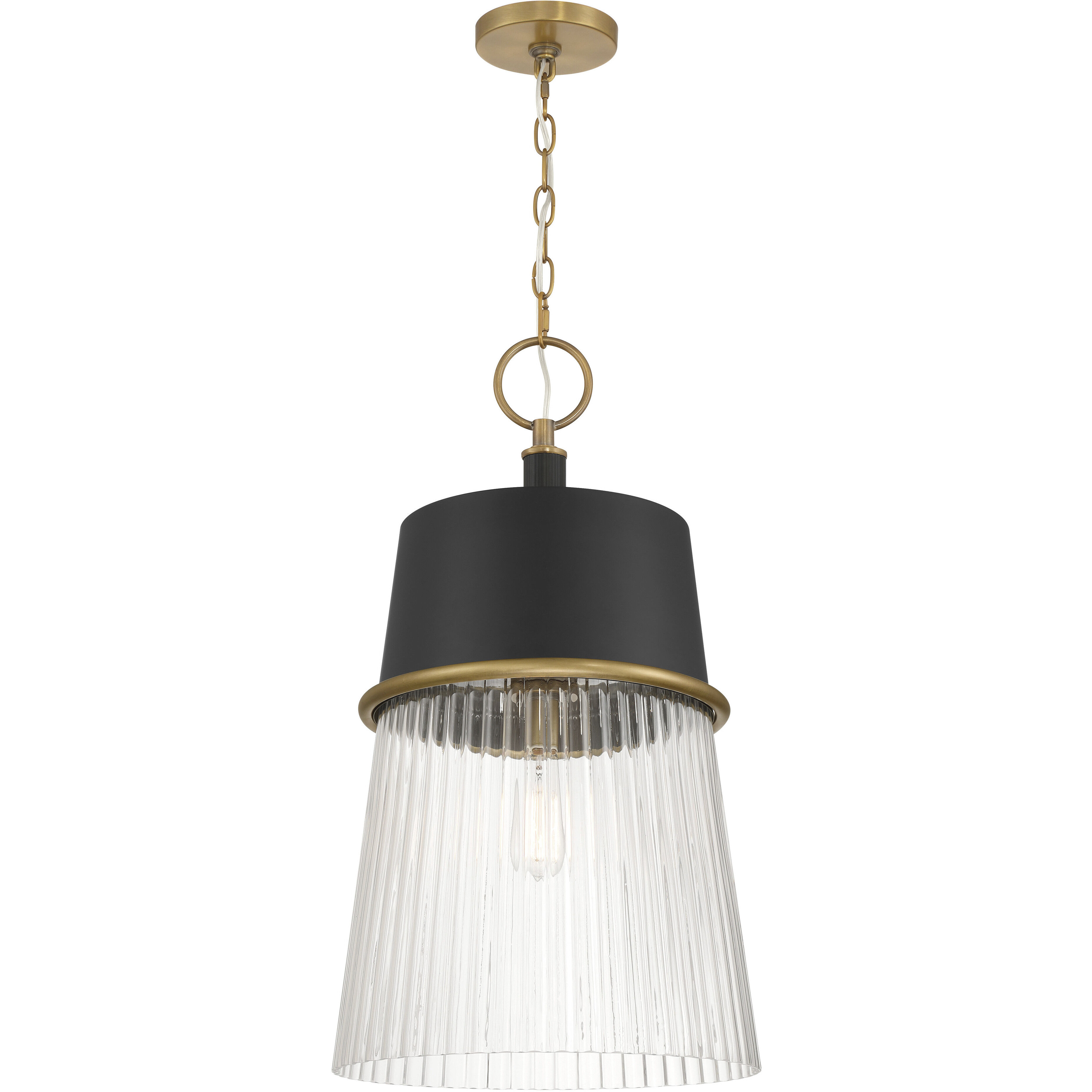 Stamford 1 Light 15 inch Legacy Brass and Dark Matte Black Pendant Ceiling Light