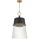 Stamford 1 Light 15 inch Legacy Brass and Dark Matte Black Pendant Ceiling Light