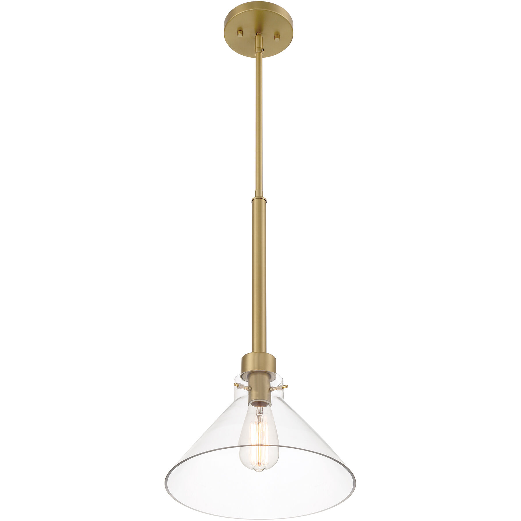 Willow Creek 1 Light 12 inch Brushed Gold Pendant Ceiling Light