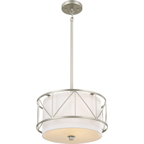 Birkleigh 3 Light 14 inch Satin Nickel Flush Mount Ceiling Light