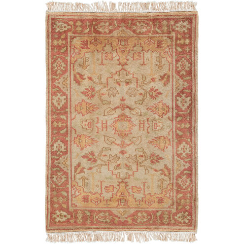 Adana 36 X 24 inch Brown and Red Area Rug, Wool
