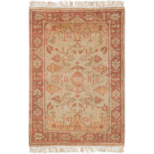 Adana 69 X 45 inch Brown and Red Area Rug, Wool 