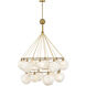 Lisa McDennon Skye 18 Light 53.25 inch Heritage Brass Chandelier Ceiling Light in Heritage Brass / Cased Opal, Multi Tier
