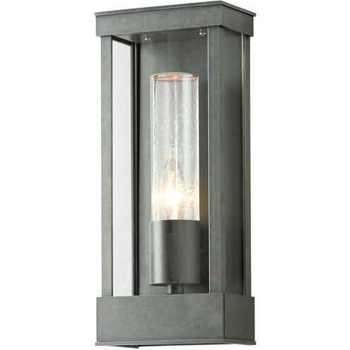 Portico 1 Light 14.8 inch Coastal Dark Smoke Outdoor Sconce in Seeded Clear, Small