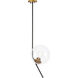 Ryland 1 Light 16 inch Black and Brass Pendant Ceiling Light