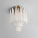 Ollie 4 Light 14.25 inch Aged Brass Semi Flush Ceiling Light in Sand Glass Clear