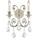 Regis 2 Light 12.5 inch Olde Silver Sconce Wall Light in Clear Swarovski Strass