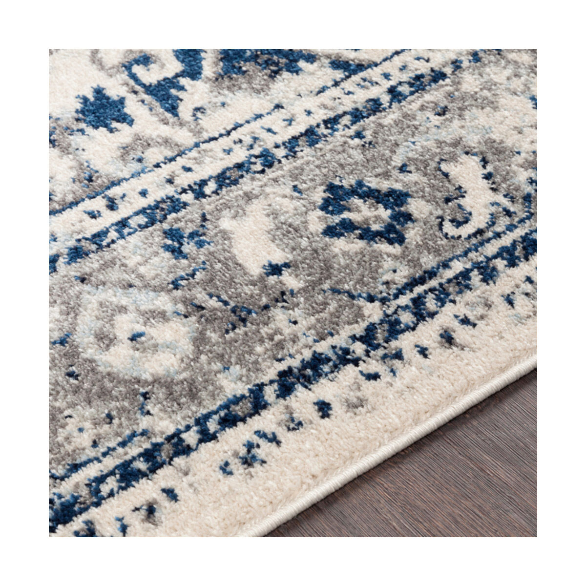 Kendrick 87 X 63 inch Navy/Dark Blue/Pale Blue/Medium Gray/Charcoal Rugs, Rectangle