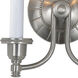 Traditional Brass 2 Light 7.5 inch Pewter Wall Sconce Wall Light in Satin Nickel