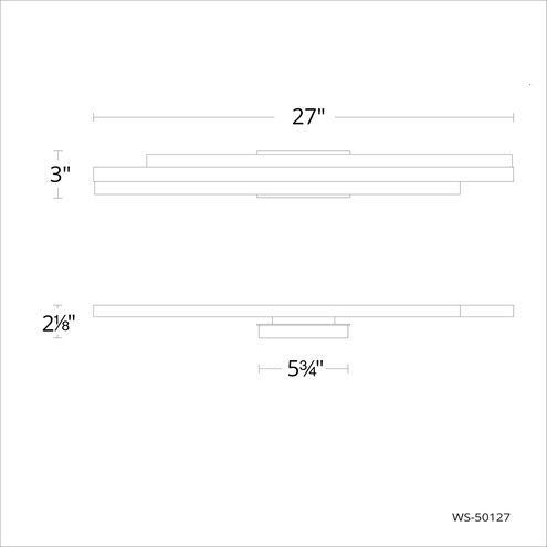 Tandem 2 Light 27 inch Black Bath Vanity & Wall Light in 27in.