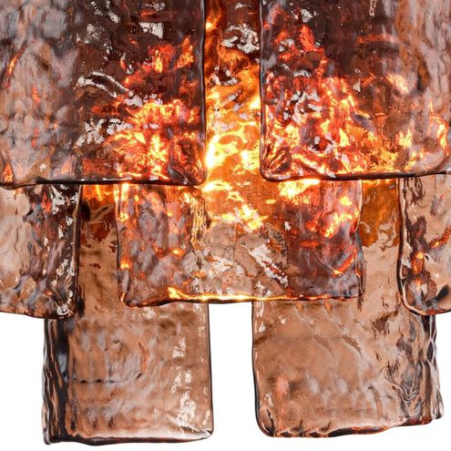 Fire and Ice Sconce Wall Light in Dark Amber Glass