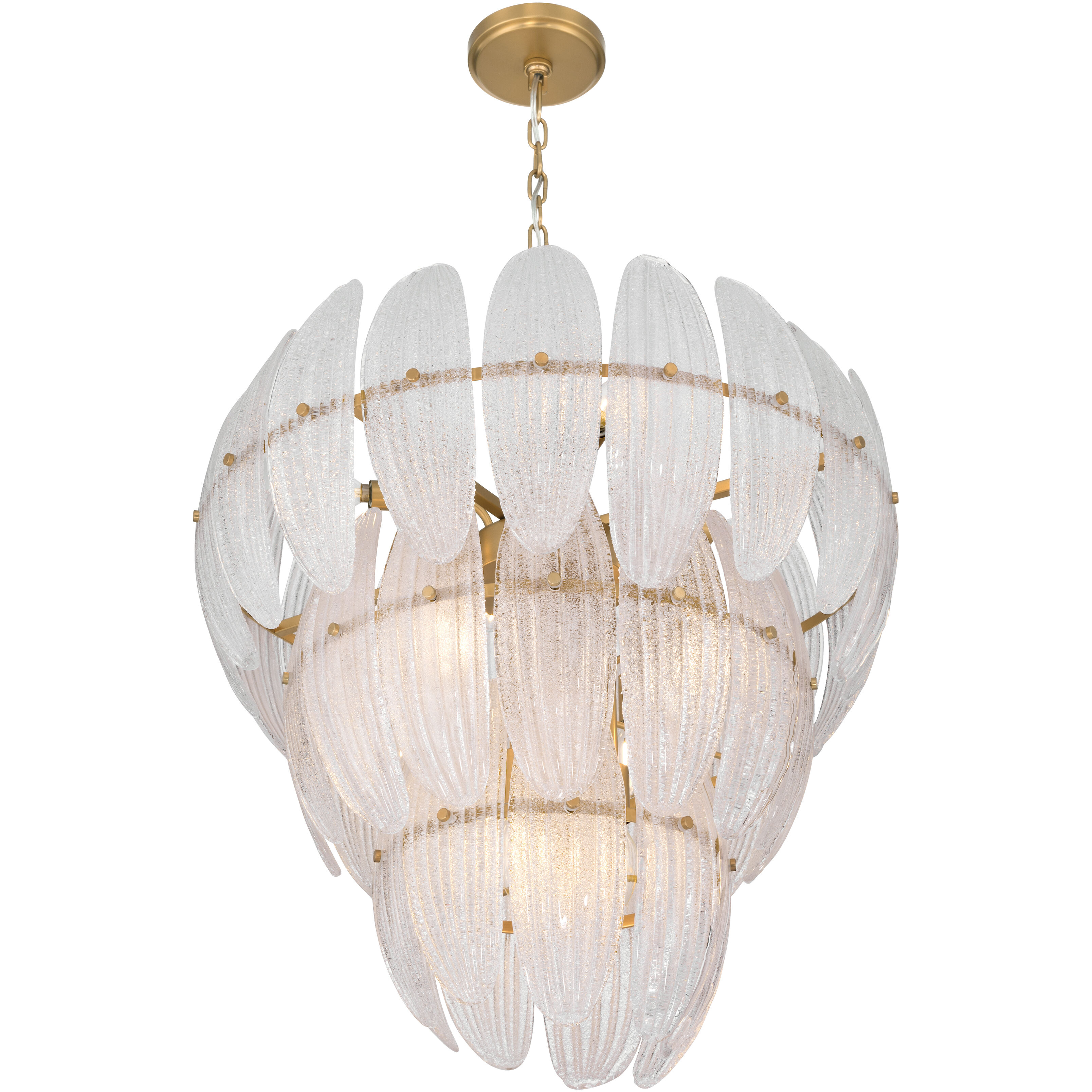 Marclaire 11 Light 26.5 inch Legacy Brass Pendant Ceiling Light in Clear Textured Handmade Glass