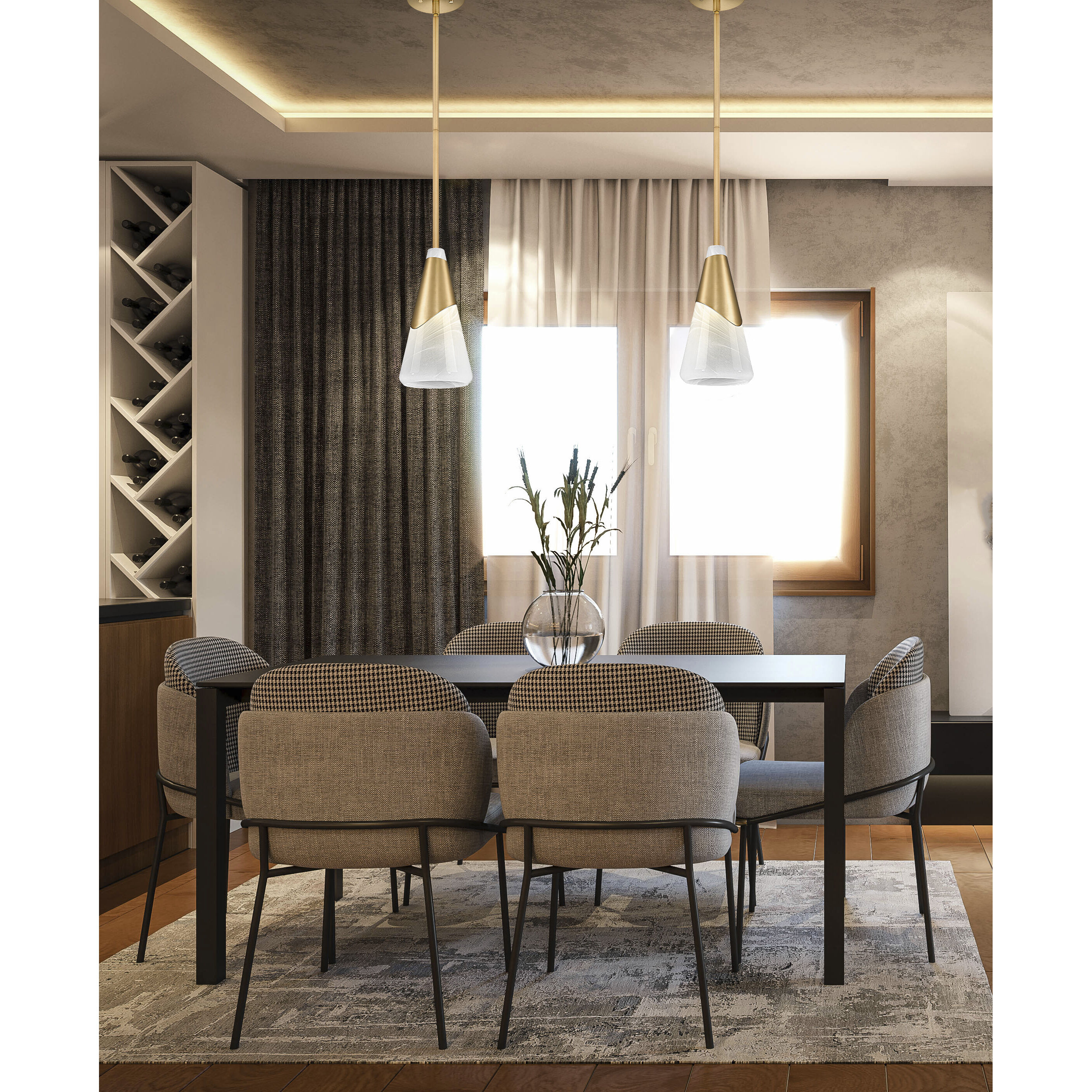 Aimie 1 Light 7 inch Modern Gold Pendant Ceiling Light