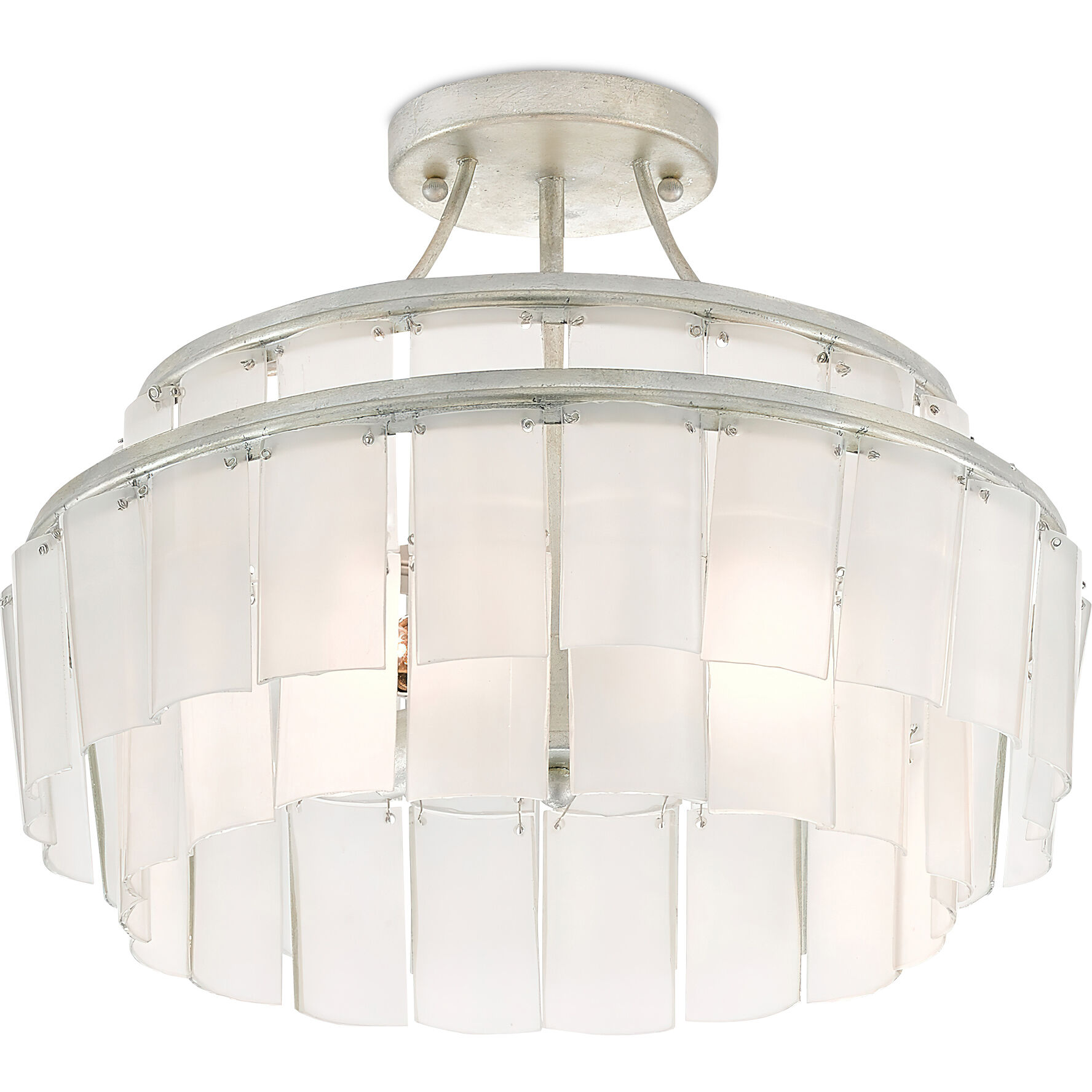 Vintner 3 Light 15.5 inch Contemporary Silver Leaf Semi-Flush Mount Ceiling Light