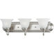 Essentials - 801x 3 Light 24 inch Satin Nickel Bath Vanity Wall Light in Frosted