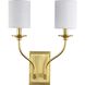 Bonita 2 Light 14 inch Satin Brass Wall Sconce Wall Light, Design Series