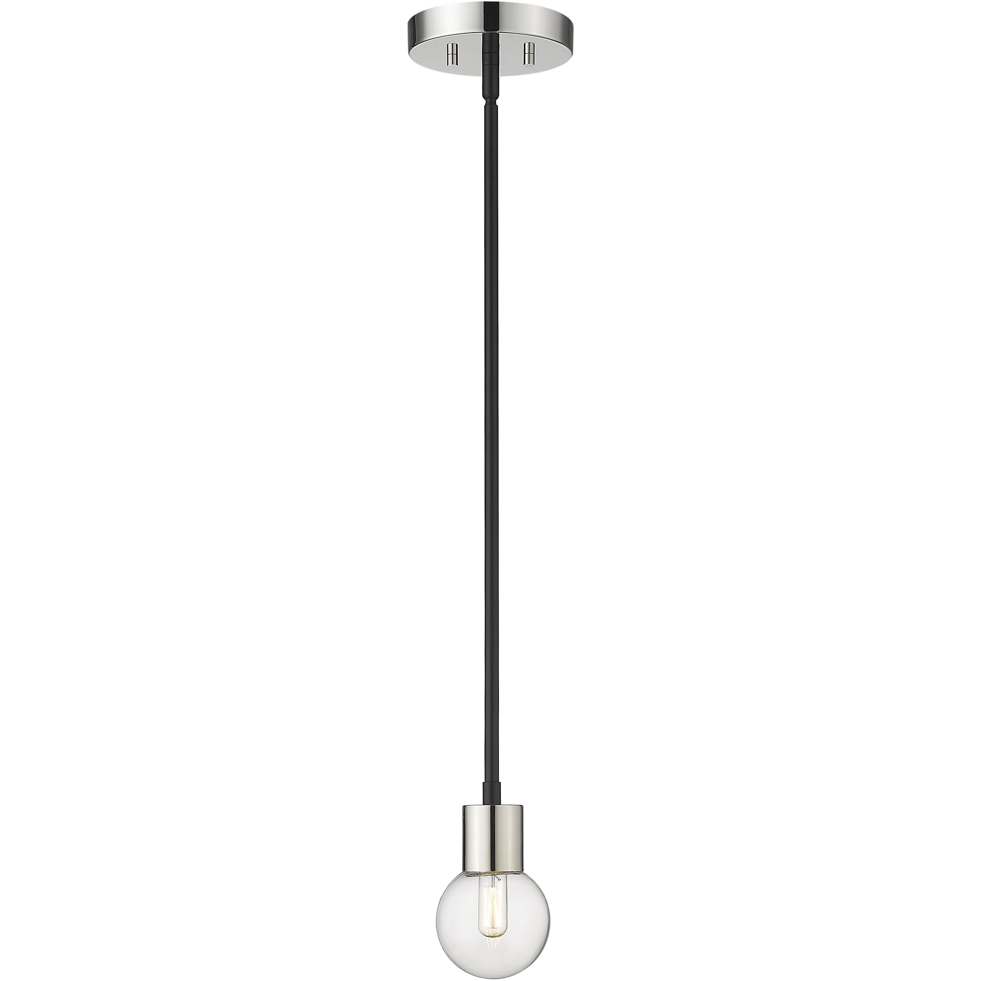 Neutra 1 Light 6 inch Matte Black and Polished Nickel Pendant Ceiling Light