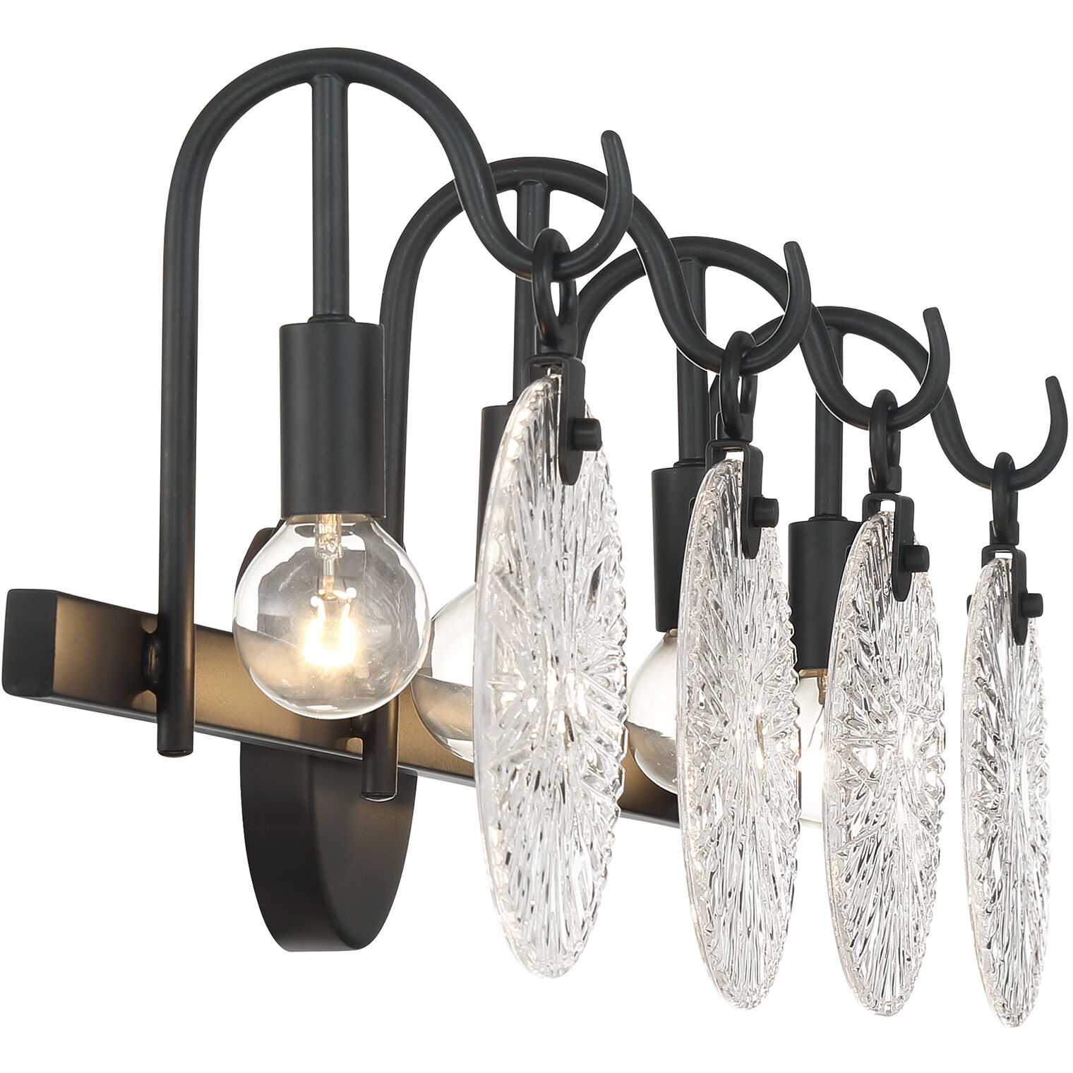 Addison 4 Light 32 inch Black Bathroom Vanity Light Wall Light