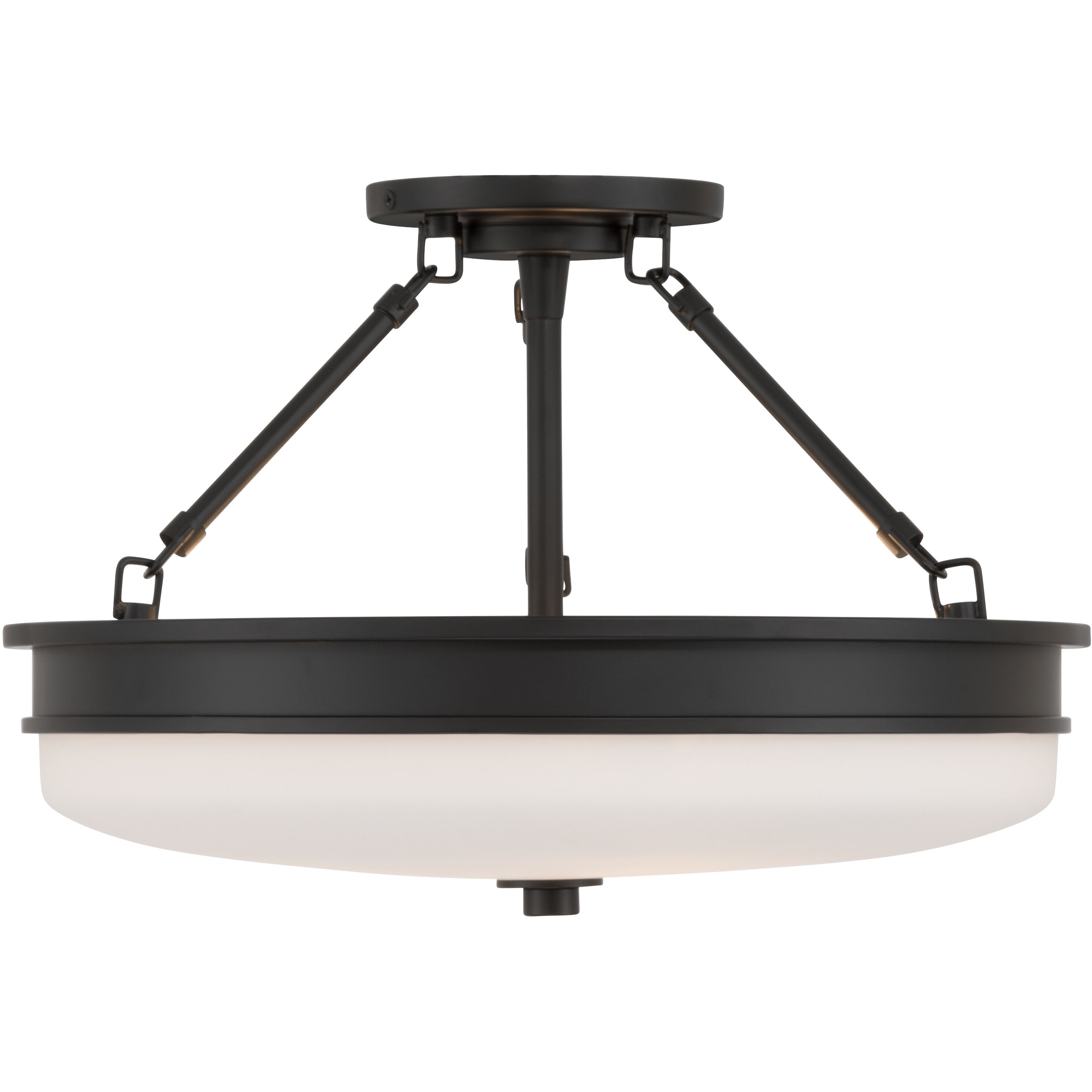 Halora 3 Light 15.25 inch Dark Matte Black Semi-Flush Mount Ceiling Light