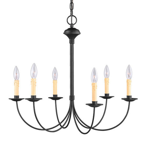 Heritage 6 Light 26 inch Black Chandelier Ceiling Light