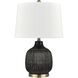 Knighton 24 inch 150.00 watt Antique Black with Antique Brass Table Lamp Portable Light