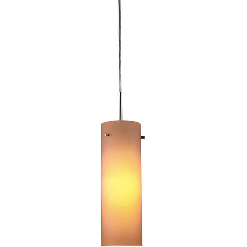Titan 1 Light 4 inch Chrome Large Pendant Ceiling Light in Chrome/Black, Amber Glass