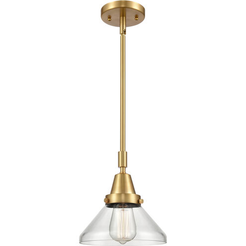 Franklin Restoration Caden LED 8 inch Satin Gold Mini Pendant Ceiling Light in Clear Glass