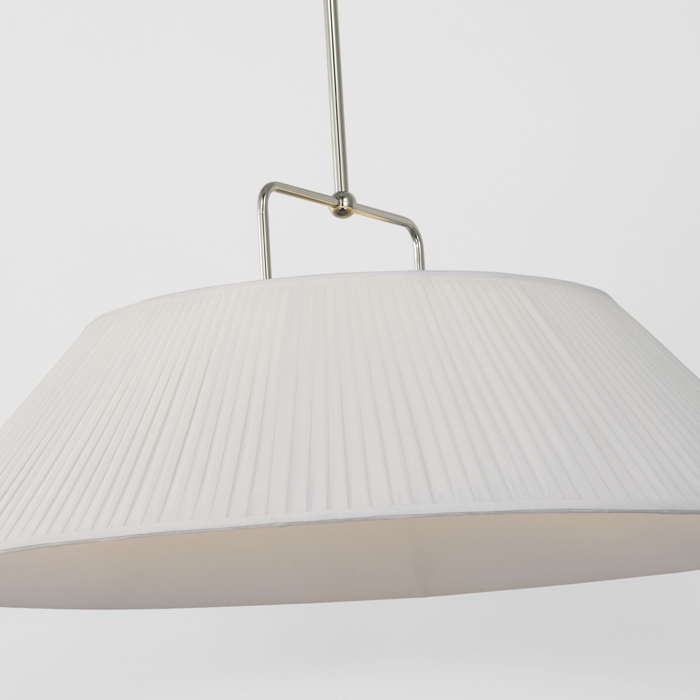 Amber Lewis Serrato LED 32.5 inch Polished Nickel Hanging Shade Ceiling Light