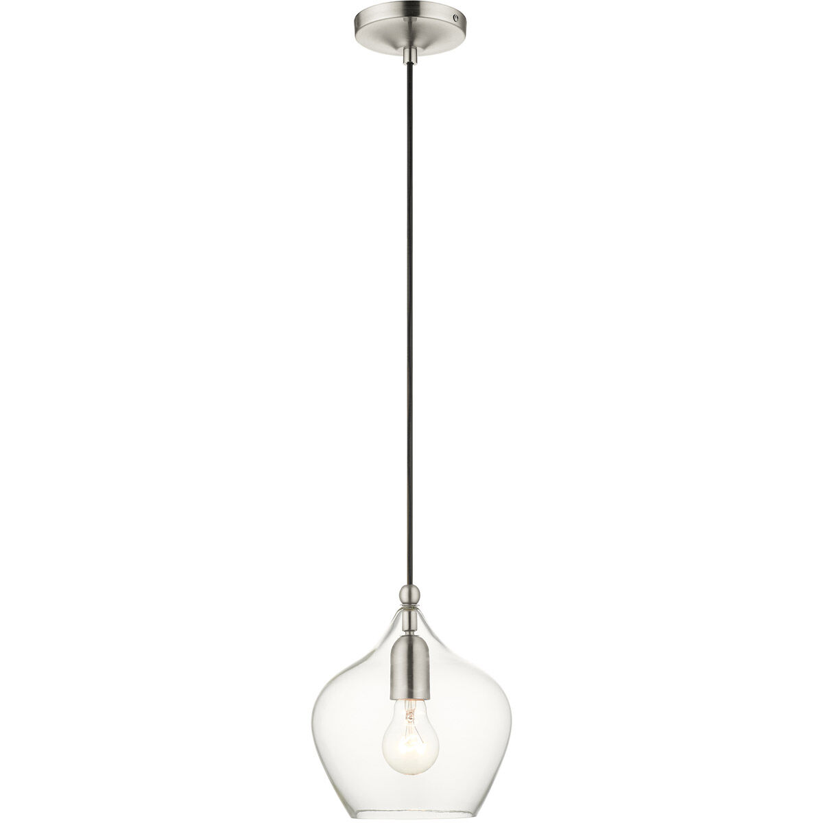 Pendants 1 Light 8 inch Brushed Nickel Pendant Ceiling Light