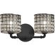 Wire Glass 16.5 inch Matte Black Bath Bar Wall Light