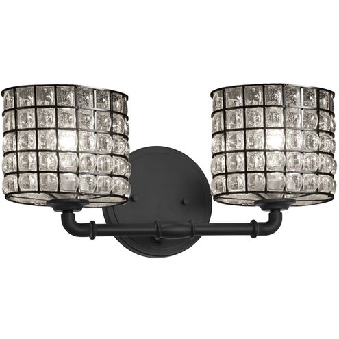 Wire Glass 16.5 inch Matte Black Bath Bar Wall Light