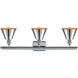 Ballston Smithfield 3 Light 26 inch Polished Chrome Bath Vanity Light Wall Light, Ballston