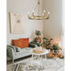 Traditional 6 Light 26 inch Natural Brass Chandelier Ceiling Light