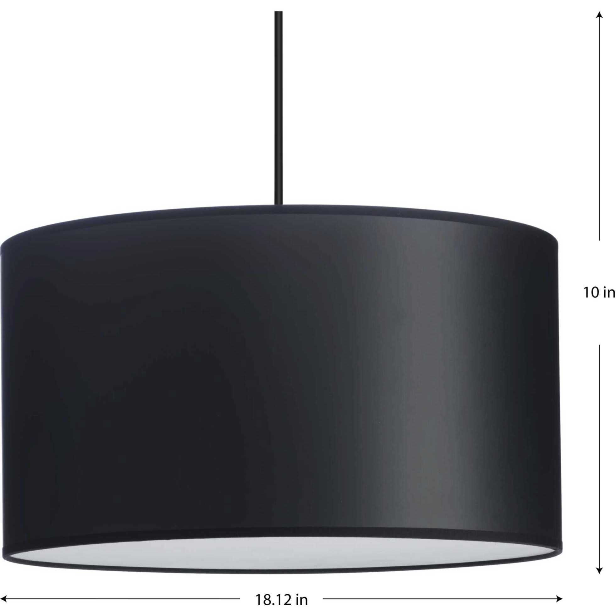 Markor 3 Light 18.12 inch Brushed Nickel/Matte Black/Vintage Brass Drum Pendant Ceiling Light in Black Parchment