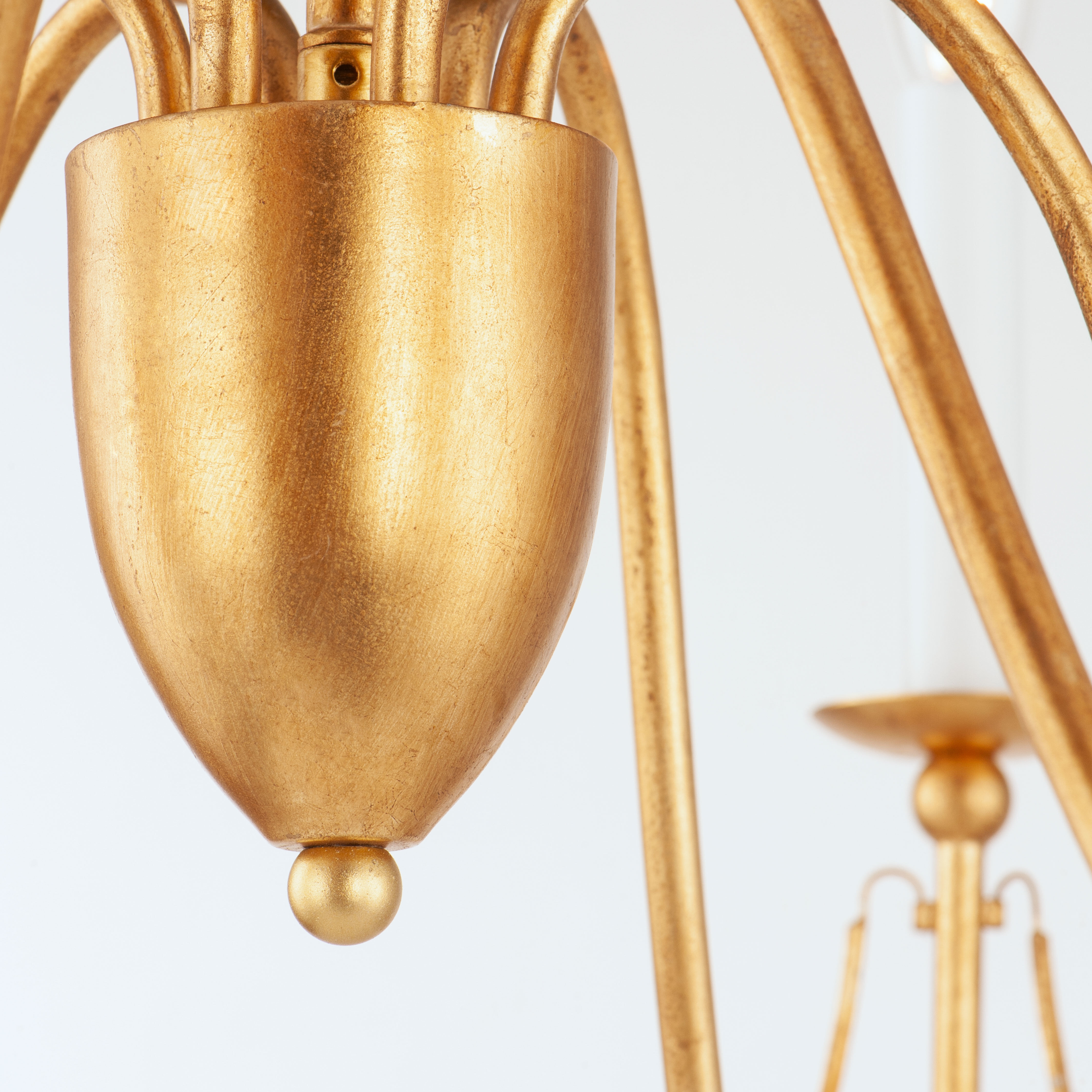 Plumette 6 Light 28 inch Gold Leaf Chandelier Ceiling Light