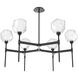 Gem LED Matte Black Chandelier Ceiling Light, Round Belvedere