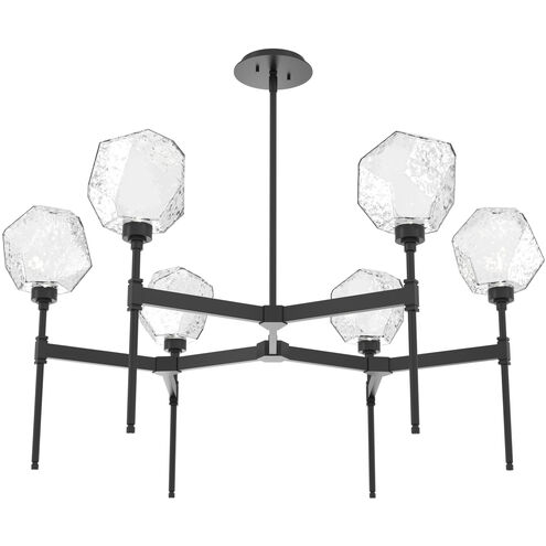 Gem LED Matte Black Chandelier Ceiling Light, Round Belvedere