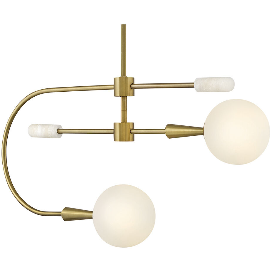 Maude 2 Light 32.25 inch Lacquered Brass Chandelier Ceiling Light