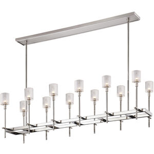 Salita 12 Light 15.75 inch Polished Nickel Pendant Ceiling Light in Ribbed Crystal