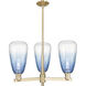 Brookhaven Almond 3 Light 17.63 inch Champagne Bronze Chandelier Ceiling Light in Sapphire Blue Glass