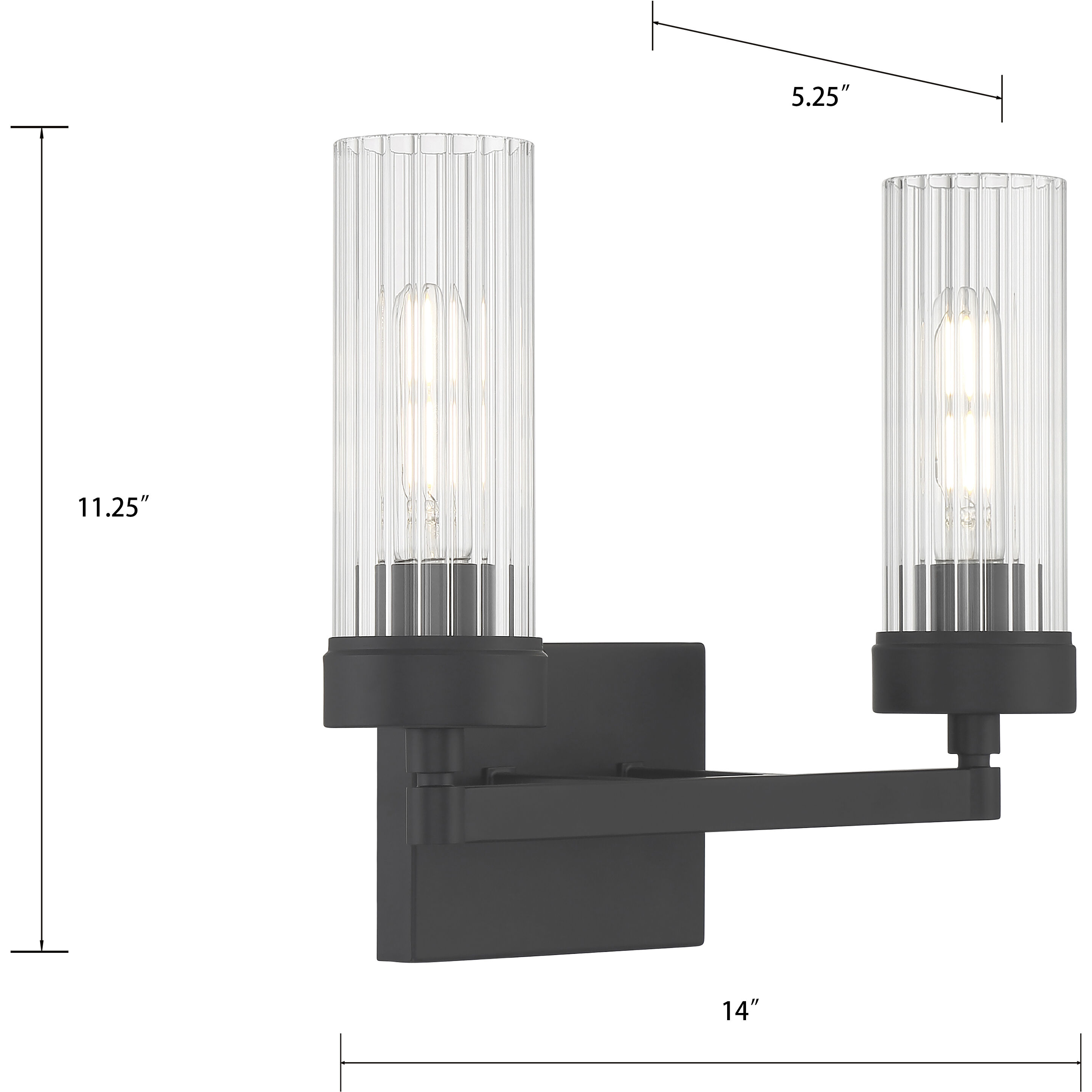 Lida Vanity Light Wall Light in Matte Black