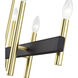 Denmark 8 Light 48 inch Satin Brass with Bronze Accents Linear Chandelier Ceiling Light