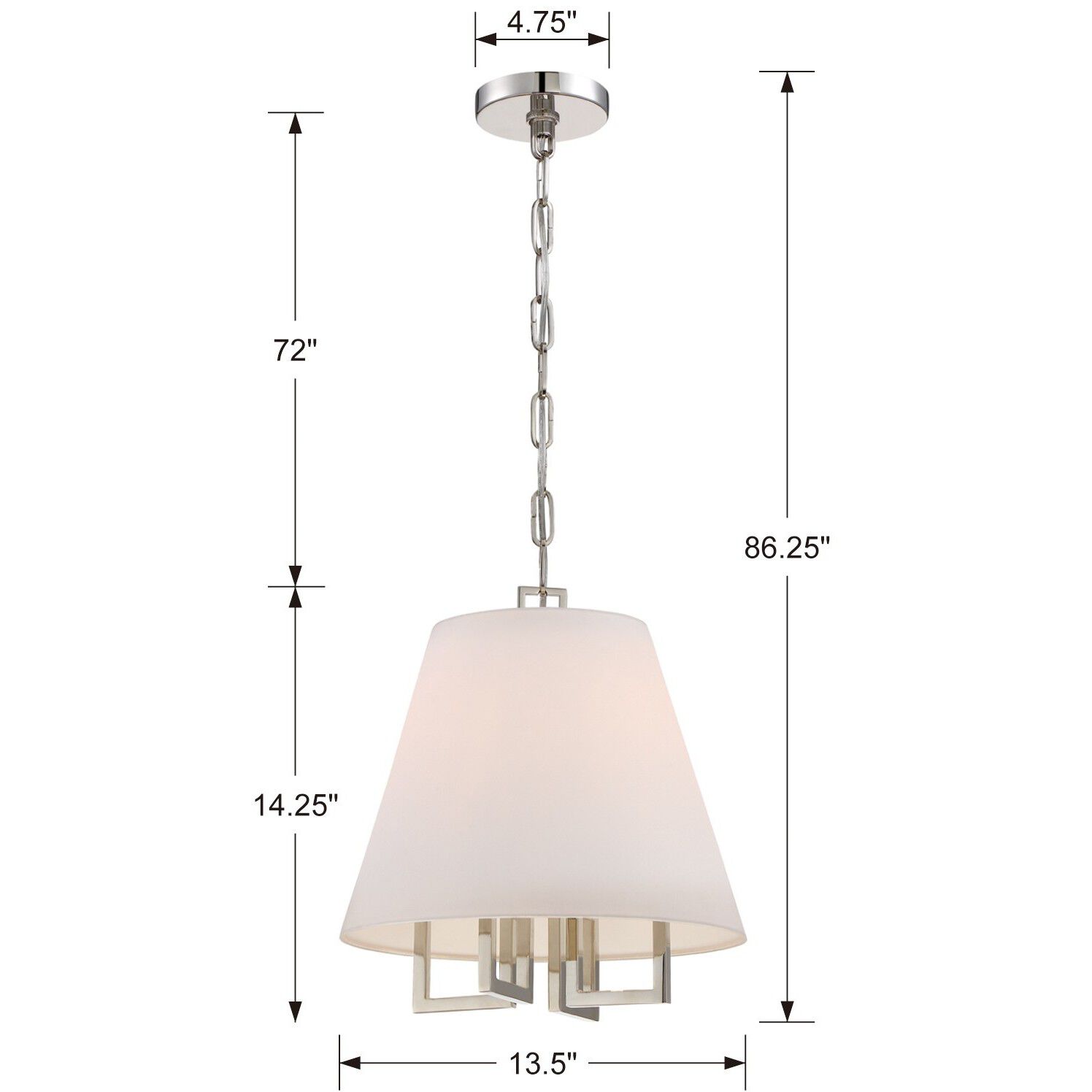Westwood 4 Light 13.5 inch Polished Nickel Chandelier Ceiling Light